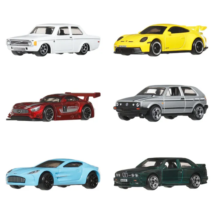 Hot Wheels JLB25 Multipack Coches de Juguete Estilo Europeo
