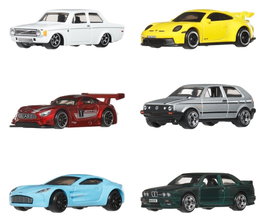 Hot Wheels Silver Series Pack de 6 Vehículos Die-Cast 1/64 Euro Style