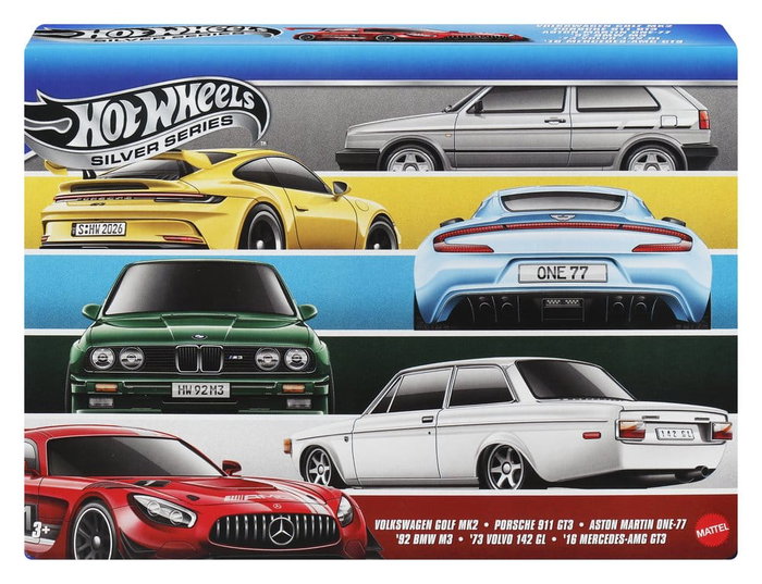Hot Wheels Silver Series Pack de 6 Vehículos Die-Cast 1/64 Euro Style