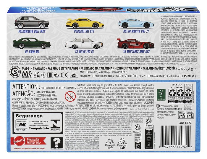 Hot Wheels Silver Series Pack de 6 Vehículos Die-Cast 1/64 Euro Style