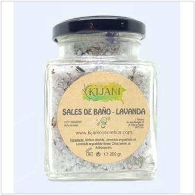 KIJANI Sales de Baño Lavanda Ecológicas 300Gr, Artesanales, Certificadas BIOINSPECTA, Relajantes KIJANI Sales de Baño Lavanda Ecológicas 300Gr, Artesanales, Certificadas BIOINSPECTA, Relajantes