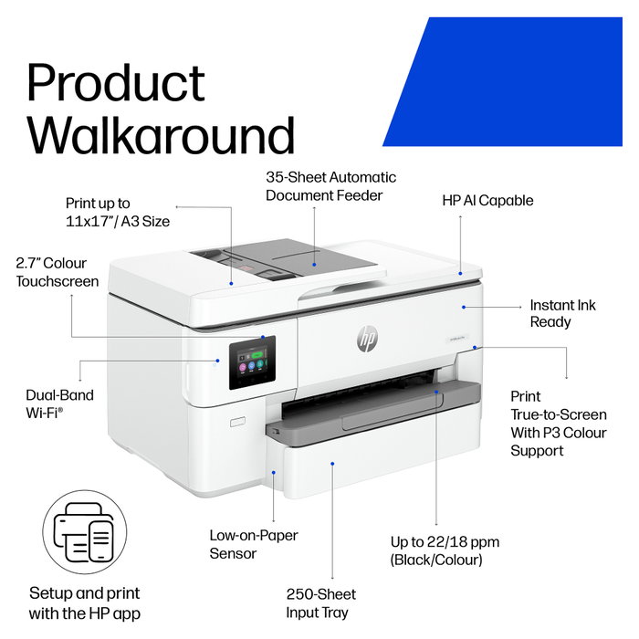 HP OfficeJet Pro 9720e Multifunción A3 Color Gris HP OfficeJet Pro 9720e Multifunción A3 Color Gris