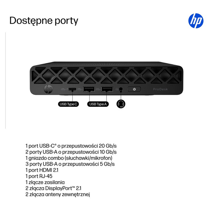 HP ProDesk 4 Mini G1i CU5 225T 16GB 512GB SSD Windows 11 Pro QWERTY