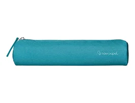 Liderpapel Estuche portatodo slim cilíndrico azul turquesa