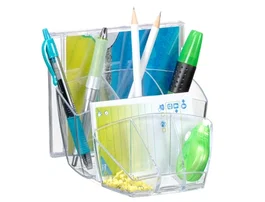 Cep Organizador de sobremesa con 8 compartimentos, poliestireno, plástico transparente, para oficina