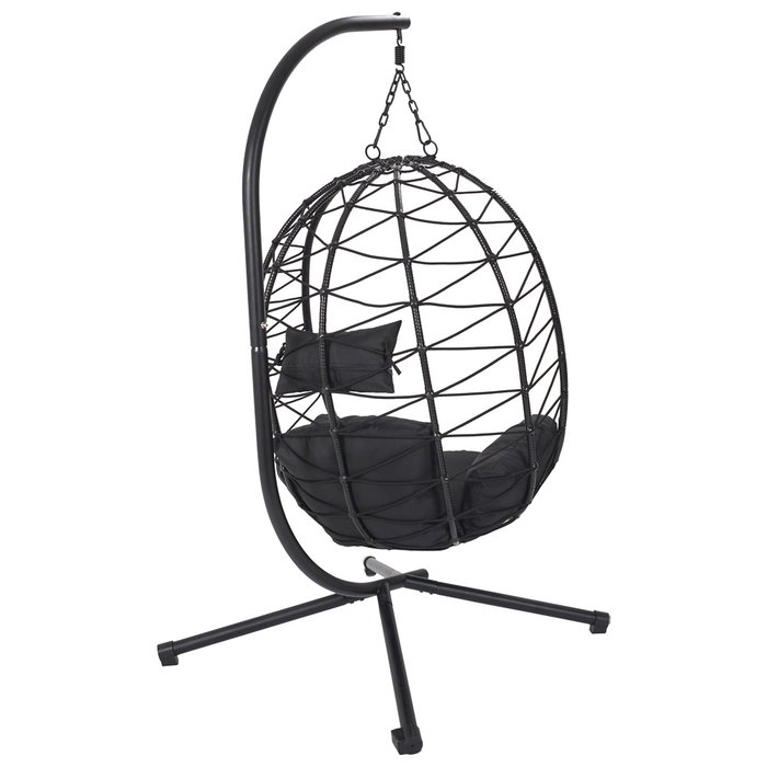 Home Deco Factory Sillón Colgante Zadar - Acero y Poliéster Impermeable, 88x60 cm, Apto para Exterior con Tratamiento UV