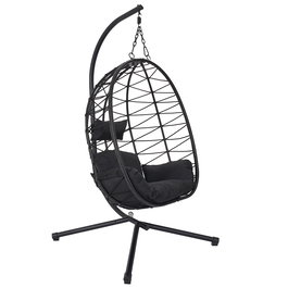 Home Deco Factory Sillón Colgante Zadar - Acero y Poliéster Impermeable, 88x60 cm, Apto para Exterior con Tratamiento UV