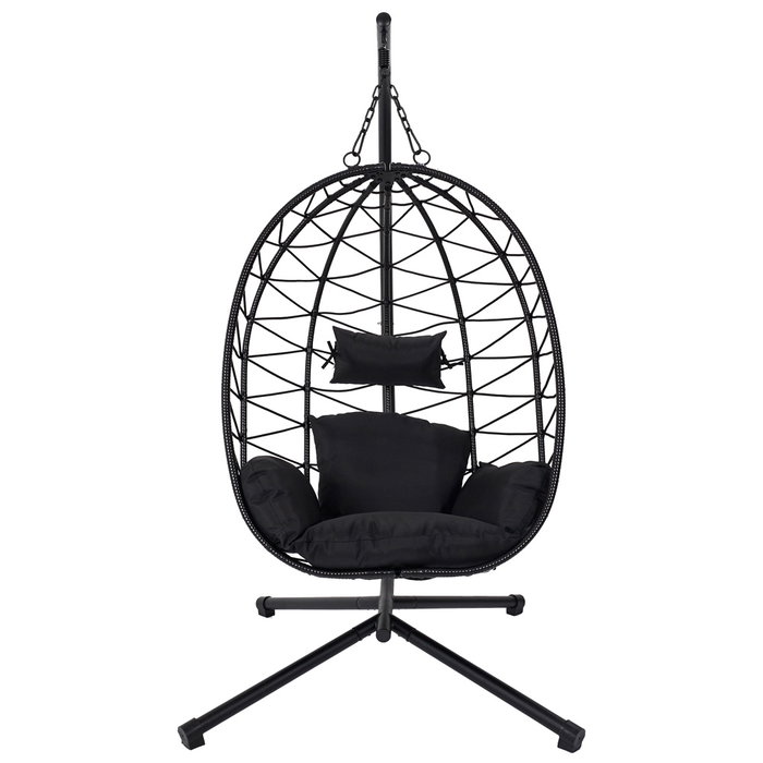 Home Deco Factory Sillón Colgante Zadar - Acero y Poliéster Impermeable, 88x60 cm, Apto para Exterior con Tratamiento UV