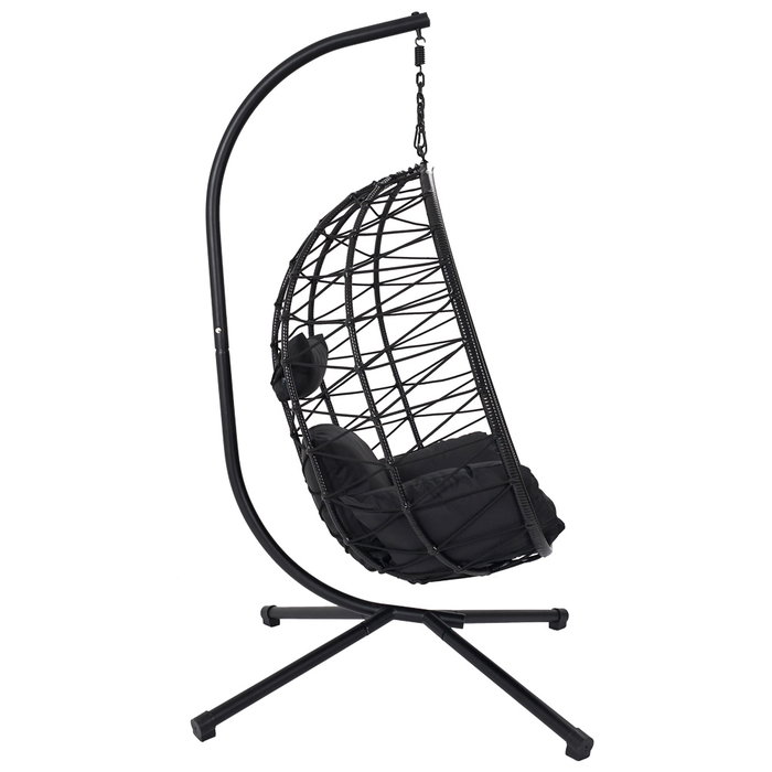 Home Deco Factory Sillón Colgante Zadar - Acero y Poliéster Impermeable, 88x60 cm, Apto para Exterior con Tratamiento UV