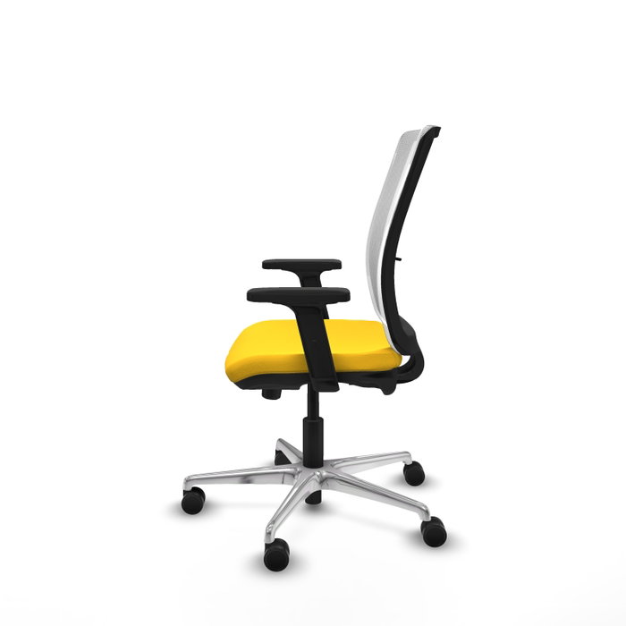 PIQUERAS Y CRESPO Silla de oficina Haches con mecanismo Sincro/Traslack, Amarillo y Blanco PIQUERAS Y CRESPO Silla de oficina Haches con mecanismo Sincro/Traslack, Amarillo y Blanco