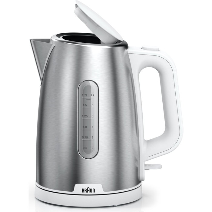 Braun WK 1500 WH PurShine Hervidor de Acero Inoxidable 1,7 L Blanco/Plata