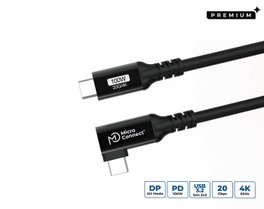 MicroConnect Cable USB-C a USB-C Premium de 5m, 100W, 20Gbps, USB 3.2 Gen 2x2, Angulado