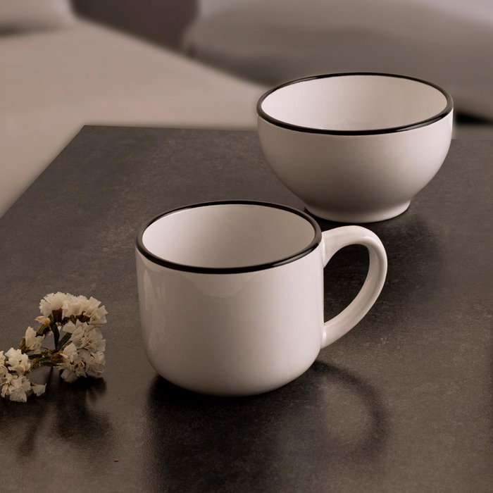 Quid Taza Jumbo Snow Filo Blanco y Negro 40 cl