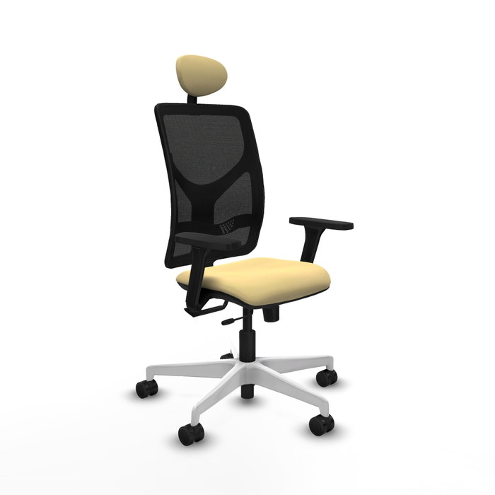 PIQUERAS Y CRESPO Silla de oficina Motilla con mecanismo Sincro/Traslack, Crema y Negro PIQUERAS Y CRESPO Silla de oficina Motilla con mecanismo Sincro/Traslack, Crema y Negro