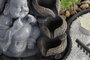 DKD Home Decor Fuente Oriental Buda Resina LED Negro Gris 2 Unidades 21 x 23 x 29 cm