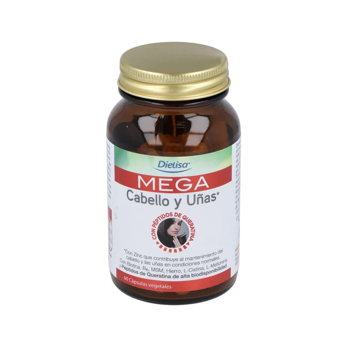 Dietisa Mega Cabello y Uñas 60 Cápsulas - Complejo para Fortalecimiento y Crecimiento del Pelo y Uñas con Queratina, Biotina y MSM Dietisa Mega Cabello y Uñas 60 Cápsulas - Complejo para Fortalecimiento y Crecimiento del Pelo y Uñas con Queratina, Biotina y MSM