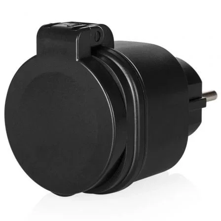 Smartwares SH4-99653 Set de Mini Enchufes para Exterior Inteligentes Negros Control Remoto y App IP44 3000W 2 Unidades