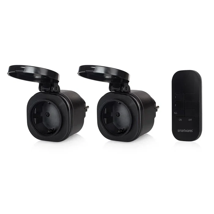 Smartwares Set de Mini Enchufes para Exterior SH4-99653 Negro Smartwares Set de Mini Enchufes para Exterior SH4-99653 Negro