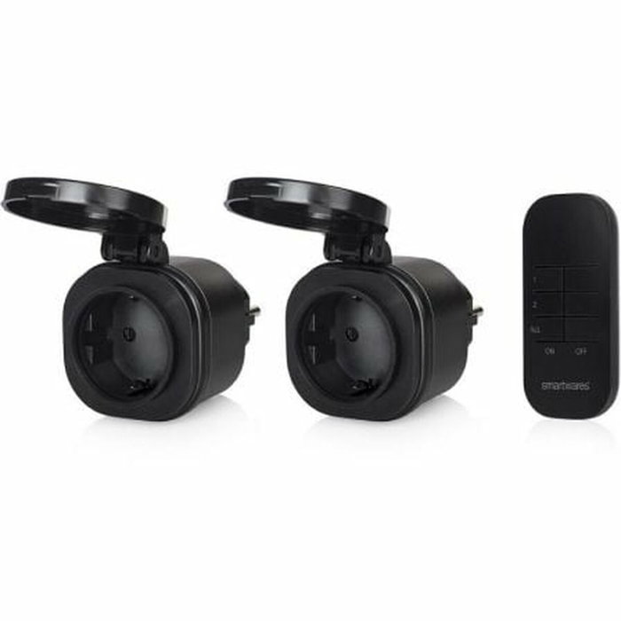 Smartwares Set de Mini Enchufes para Exterior SH4-99653 Negro Smartwares Set de Mini Enchufes para Exterior SH4-99653 Negro