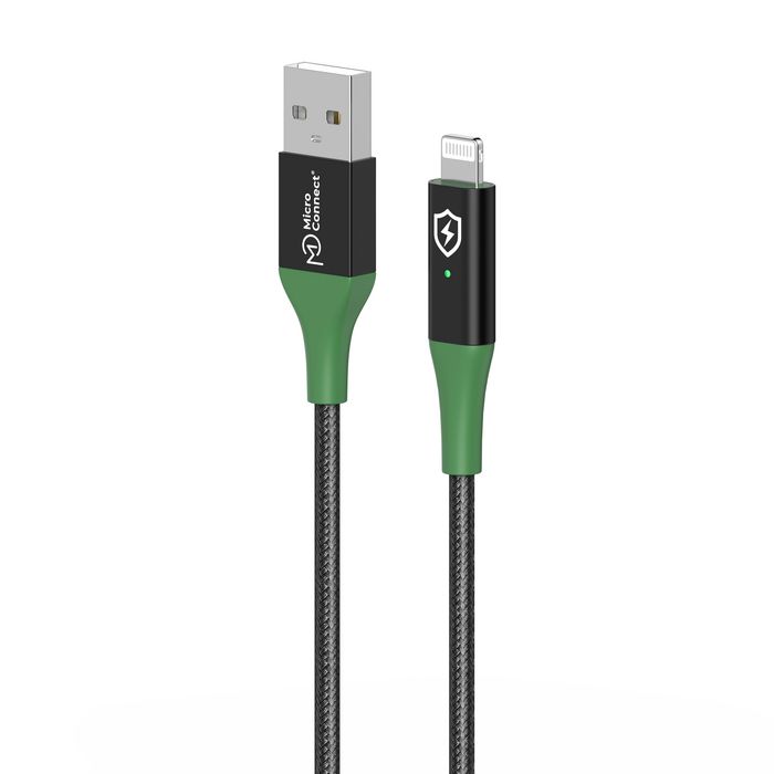 MicroConnect Cable Smart Charge MFI USB-A a Lightning 1m Negro/Verde MicroConnect Cable Smart Charge MFI USB-A a Lightning 1m Negro/Verde