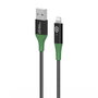 MicroConnect Cable Smart Charge MFI USB-A a Lightning 1m Negro/Verde