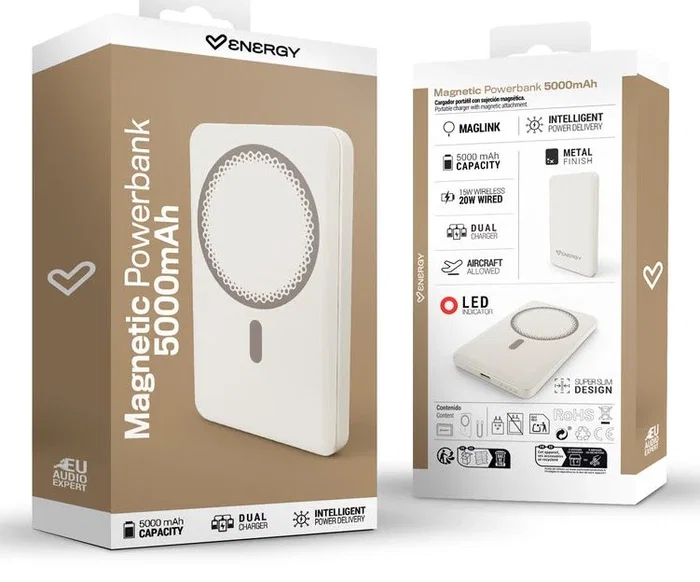 Energy Sistem Magnetic Powerbank 5000 mAh Champán Energy Sistem Magnetic Powerbank 5000 mAh Champán