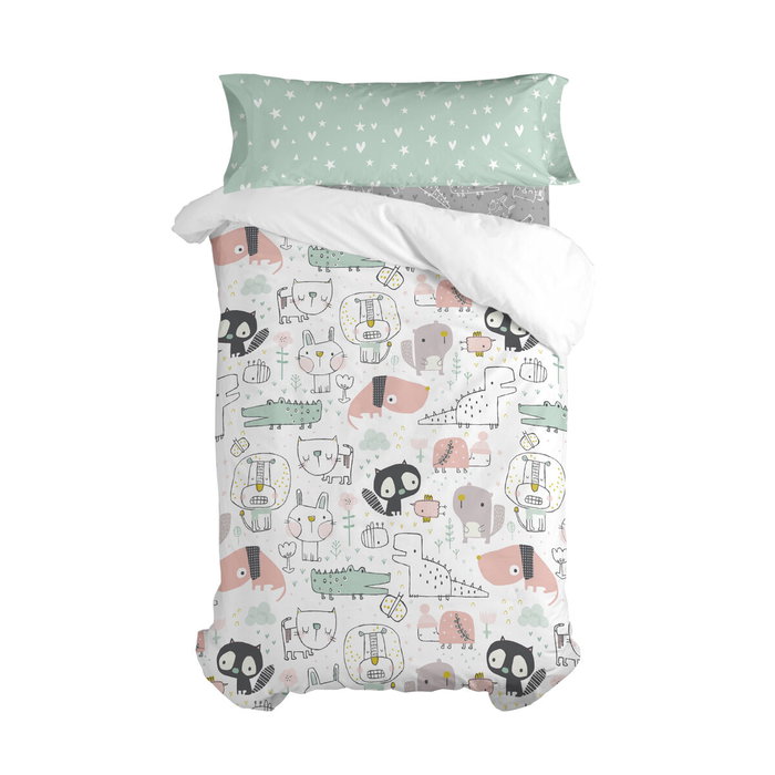 Juego de funda nórdica HappyFriday Moshi Moshi Best Buddies Multicolor Cama de 80/90 2 Piezas Juego de funda nórdica HappyFriday Moshi Moshi Best Buddies Multicolor Cama de 80/90 2 Piezas