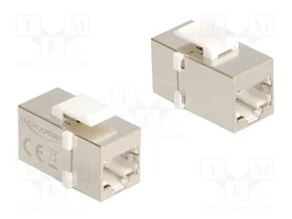 DeLOCK 90637 Módulo Keystone RJ45 a RJ45 Cat.6 FTP Plano, Plata/Blanco