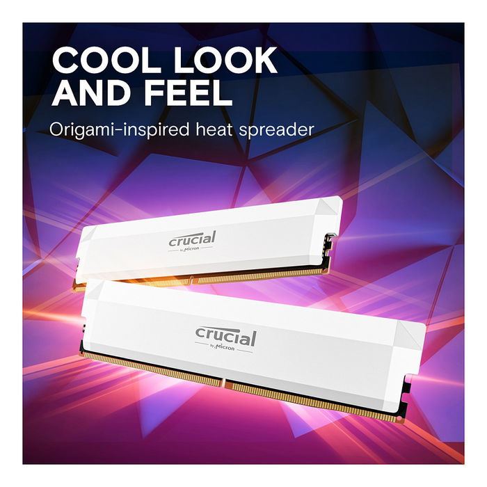 Crucial CP2K16G60C36U5W 32GB (2x16GB) DDR5 6000MHz DIMM - Kit de Memoria RAM con Disipador, Intel XMP 3.0, AMD EXPO, CL36