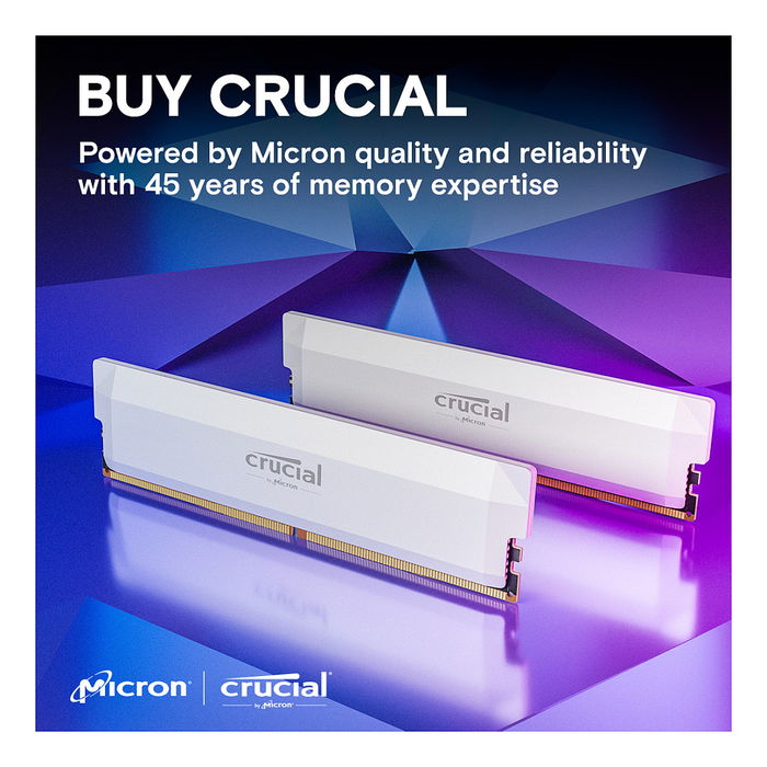 Crucial CP2K16G60C36U5W 32GB (2x16GB) DDR5 6000MHz DIMM - Kit de Memoria RAM con Disipador, Intel XMP 3.0, AMD EXPO, CL36