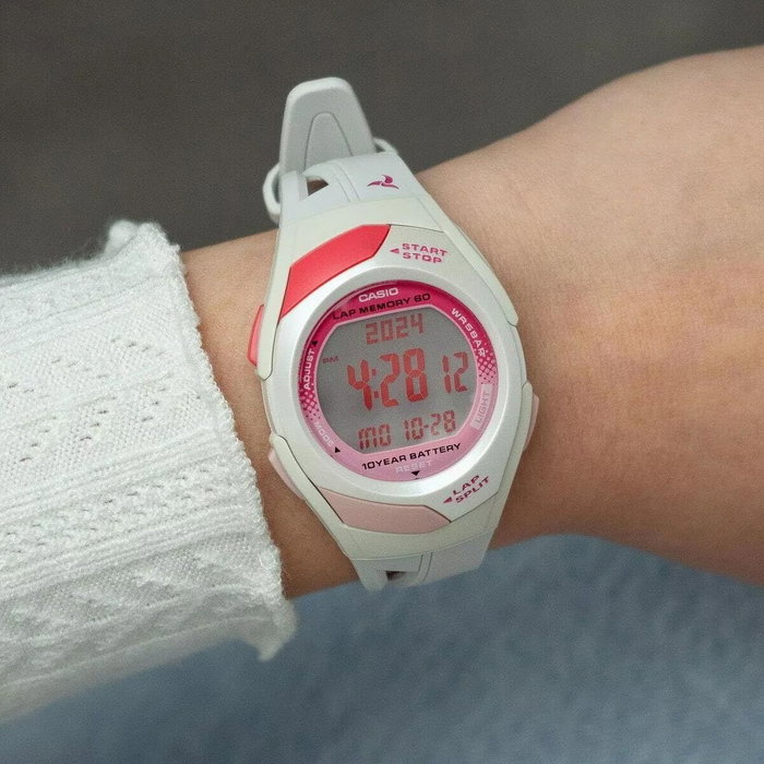 Casio STR-300-7EG Reloj Digital Blanco con Esfera Rosa