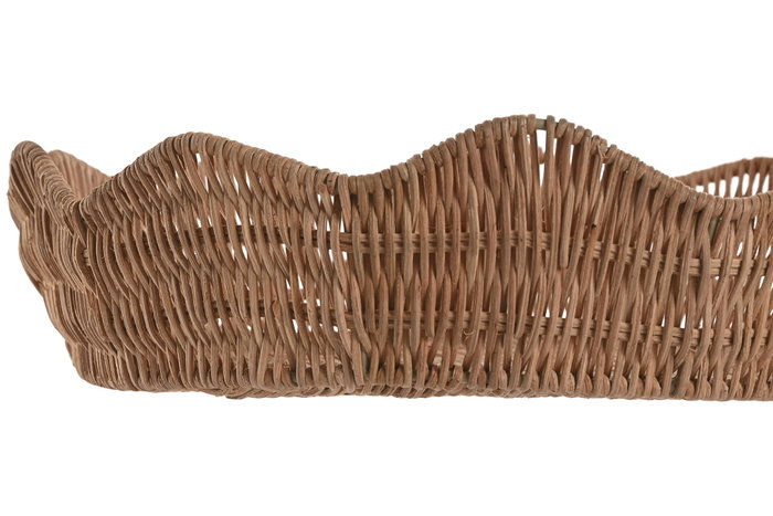 DKD Home Decor Set de 2 Centro de Mesa Ratan y Metal Natural