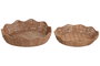 DKD Home Decor Set de 2 Centro de Mesa Ratan y Metal Natural