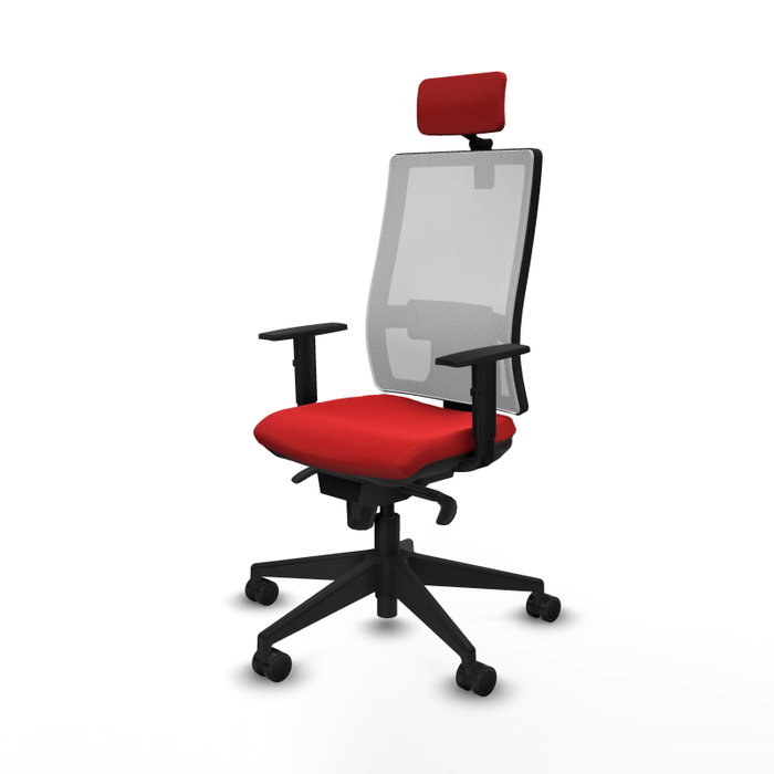 PIQUERAS Y CRESPO Silla de oficina Horna con mecanismo Sincro Rojo y Blanco