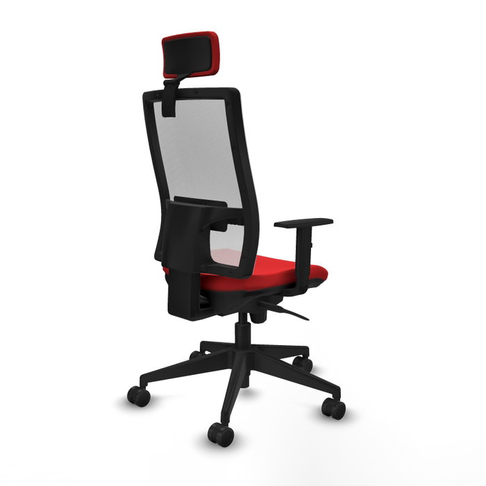 PIQUERAS Y CRESPO Silla de oficina Horna con mecanismo Sincro Rojo y Blanco