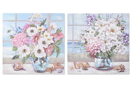 DKD Home Decor Cuadro Lienzo MDF 100X2,8X100 Floreros Surtido de 2