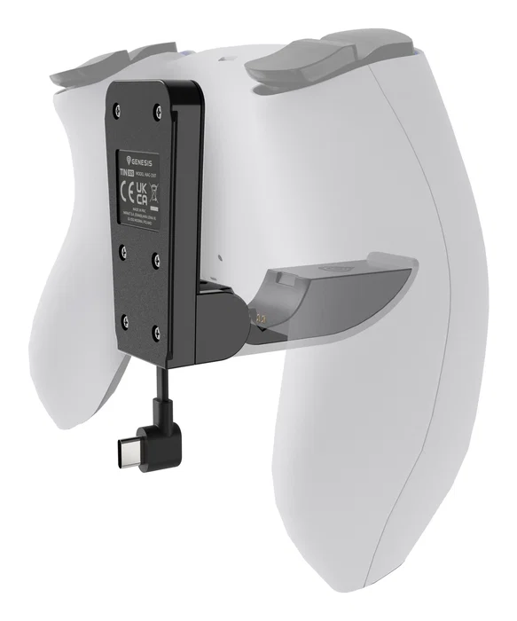 GENESIS Tin 305 Cargador Plegable para Controladores DualSense y DualSense Edge de PlayStation 5 (PS5 Slim) - Color Blanco y Negro GENESIS Tin 305 Cargador Plegable para Controladores DualSense y DualSense Edge de PlayStation 5 (PS5 Slim) - Color Blanco y Negro