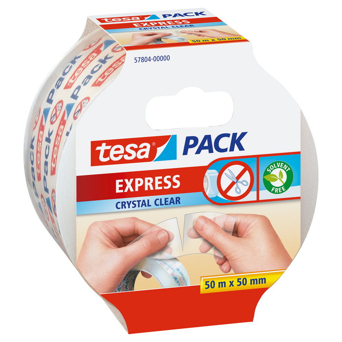 Tesa Tesapack Express Cinta de embalaje cristal claro 50m x 50mm Tesa Tesapack Express Cinta de embalaje cristal claro 50m x 50mm