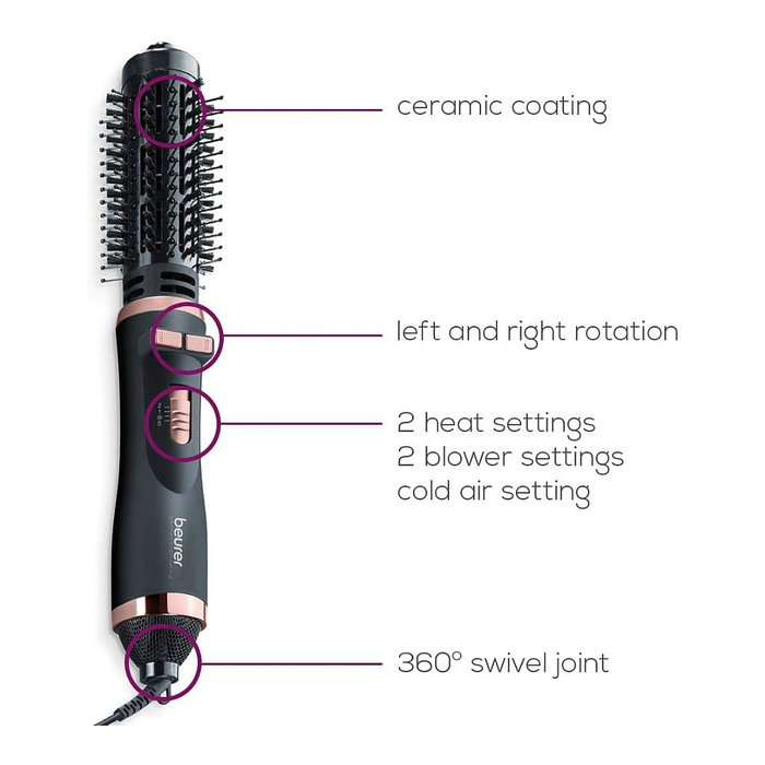 Beurer HT-80 Cepillo de Aire Caliente Rotatorio Negro/Oro Beurer HT-80 Cepillo de Aire Caliente Rotatorio Negro/Oro