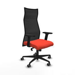 PIQUERAS Y CRESPO Sillón Albacete Naranja oscuro y Negro con Mecanismo Sincro y Brazos 2D