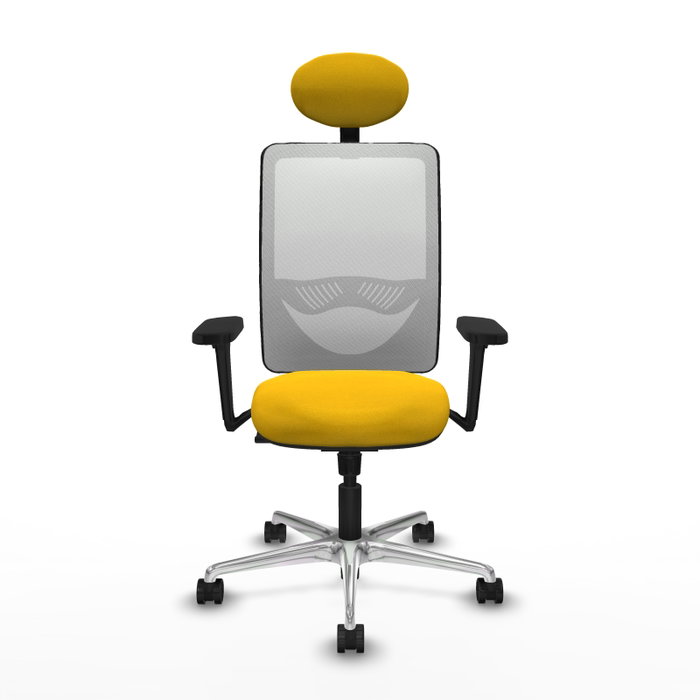 PIQUERAS Y CRESPO Silla de oficina Zulema con Mecanismo Sincro, Amarillo y Blanco
