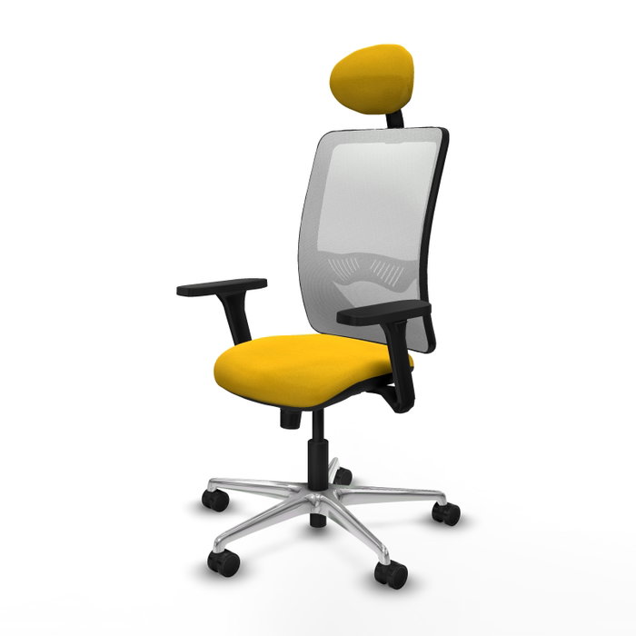 PIQUERAS Y CRESPO Silla de oficina Zulema con Mecanismo Sincro, Amarillo y Blanco