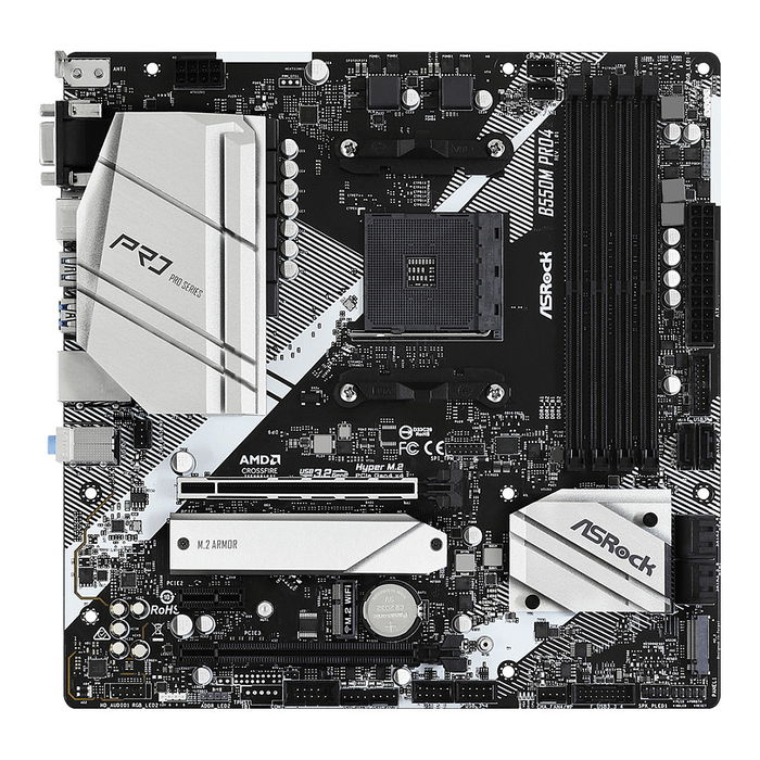 ASRock Placa Base AM4 B550M PRO4 Micro ATX para AMD Ryzen 3000 Series DDR4