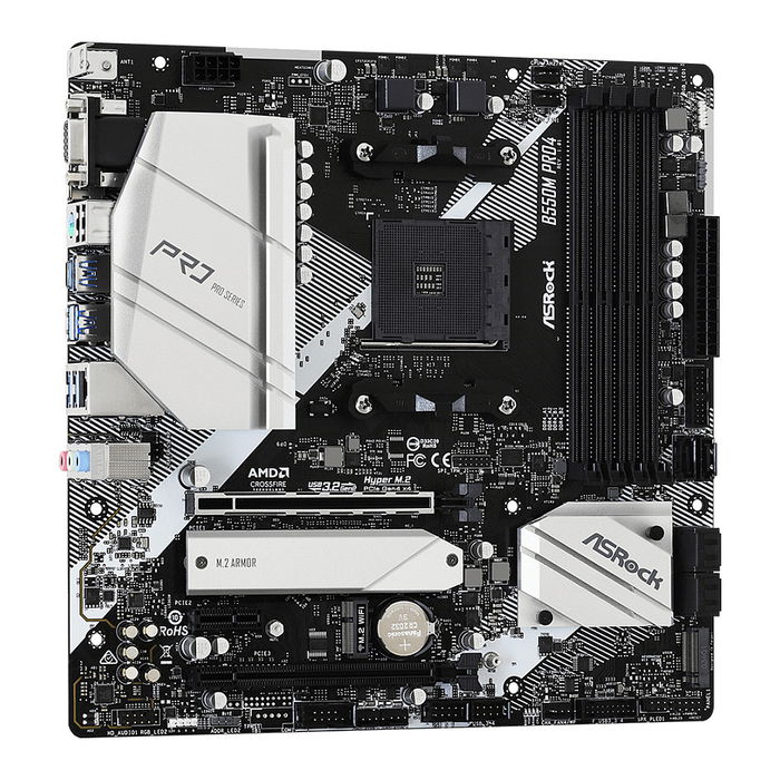 ASRock Placa Base AM4 B550M PRO4 Micro ATX para AMD Ryzen 3000 Series DDR4