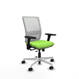 PIQUERAS Y CRESPO Silla de oficina Haches con mecanismo Sincro/Traslack, Pistacho y Blanco