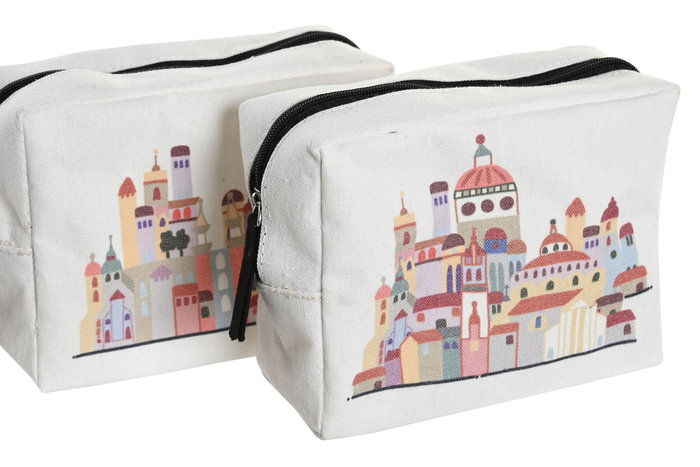 DKD Home Decor Casitas Neceser Multicolor Blanco 6 x 12 x 15 cm (12 Unidades) Impermeable Canvas DKD Home Decor Casitas Neceser Multicolor Blanco 6 x 12 x 15 cm (12 Unidades) Impermeable Canvas