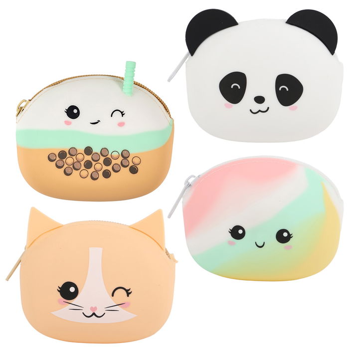 The Concept Factory Monedero Silicona Kawaii Colección Panda, Bubble Tea, Zorro, Malvavisco