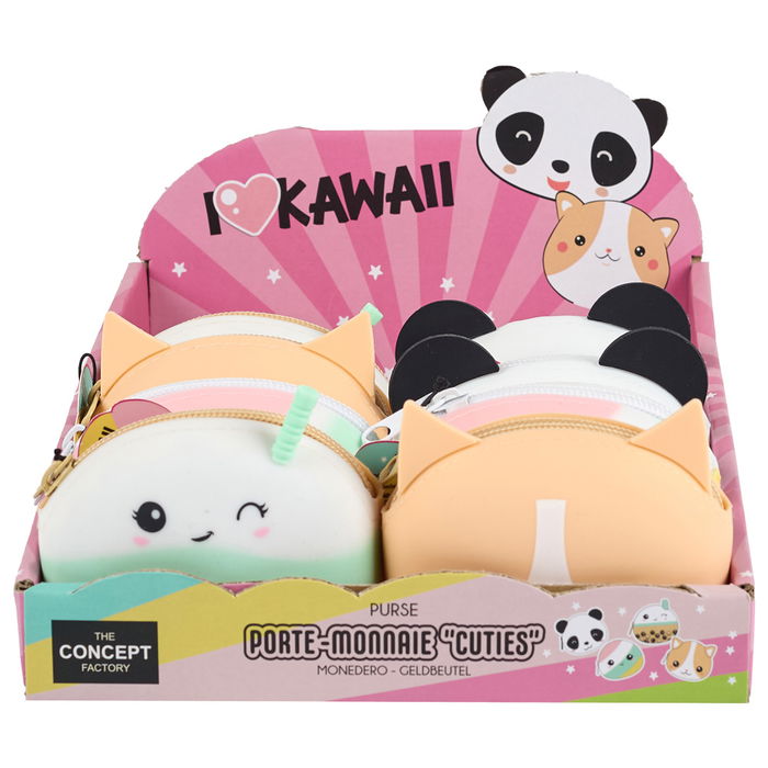 The Concept Factory Monedero Silicona Kawaii Colección Panda, Bubble Tea, Zorro, Malvavisco
