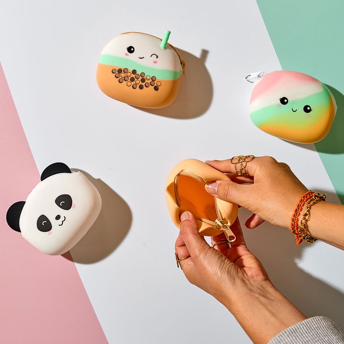 The Concept Factory Monedero Silicona Kawaii Colección Panda, Bubble Tea, Zorro, Malvavisco