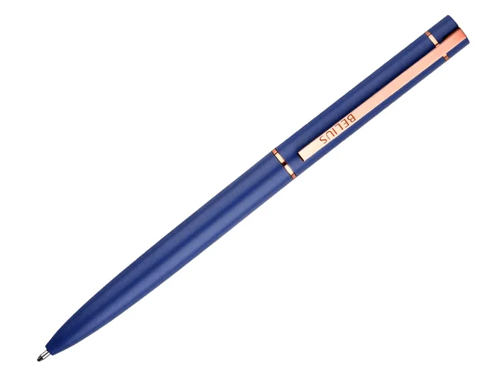 Belius Bolígrafo Rose Azul Eléctrico/Oro Rosa Tinta Azul Aluminio Caja Diseño